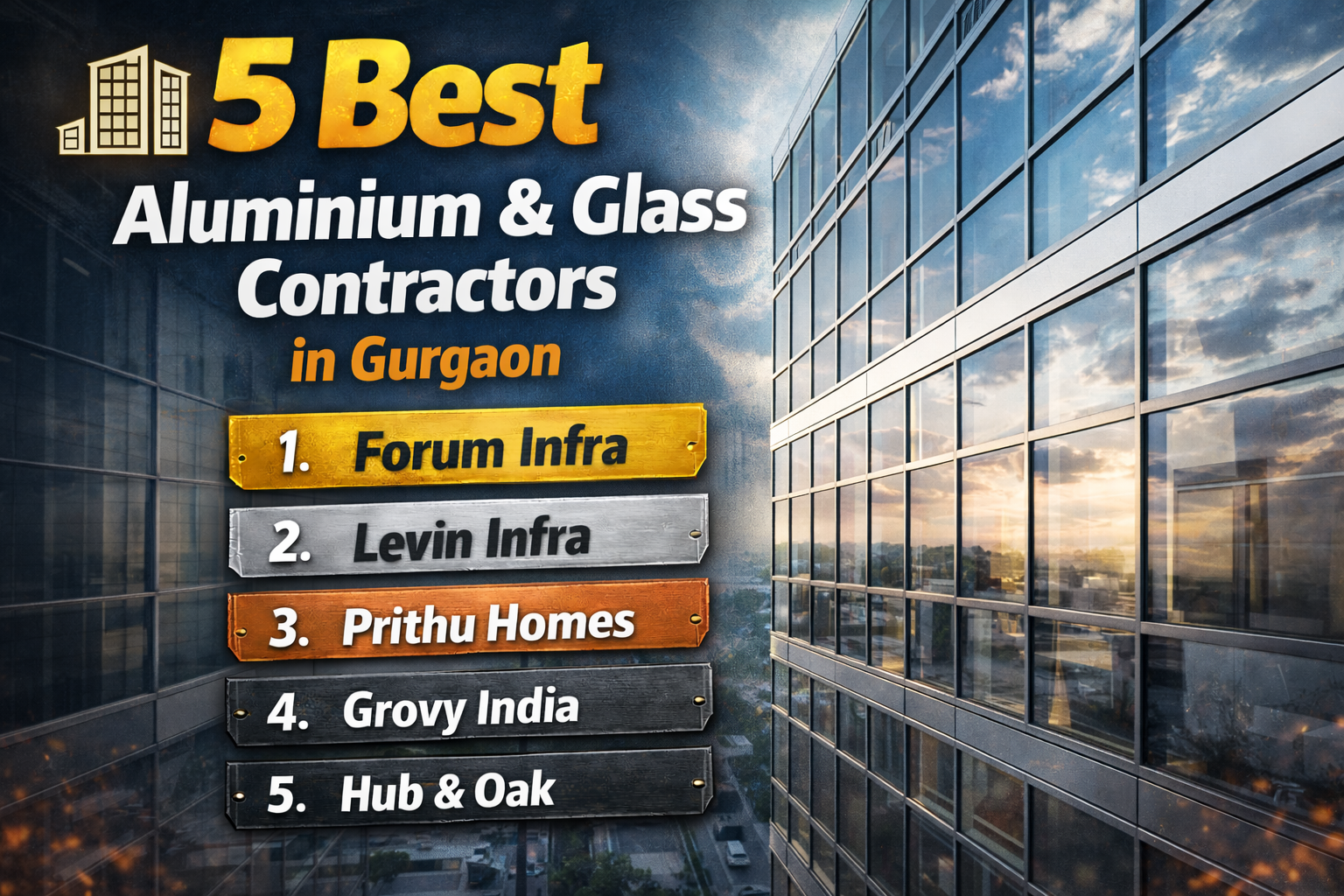 5 Best Aluminium & Glass Contractors in Gurgaon