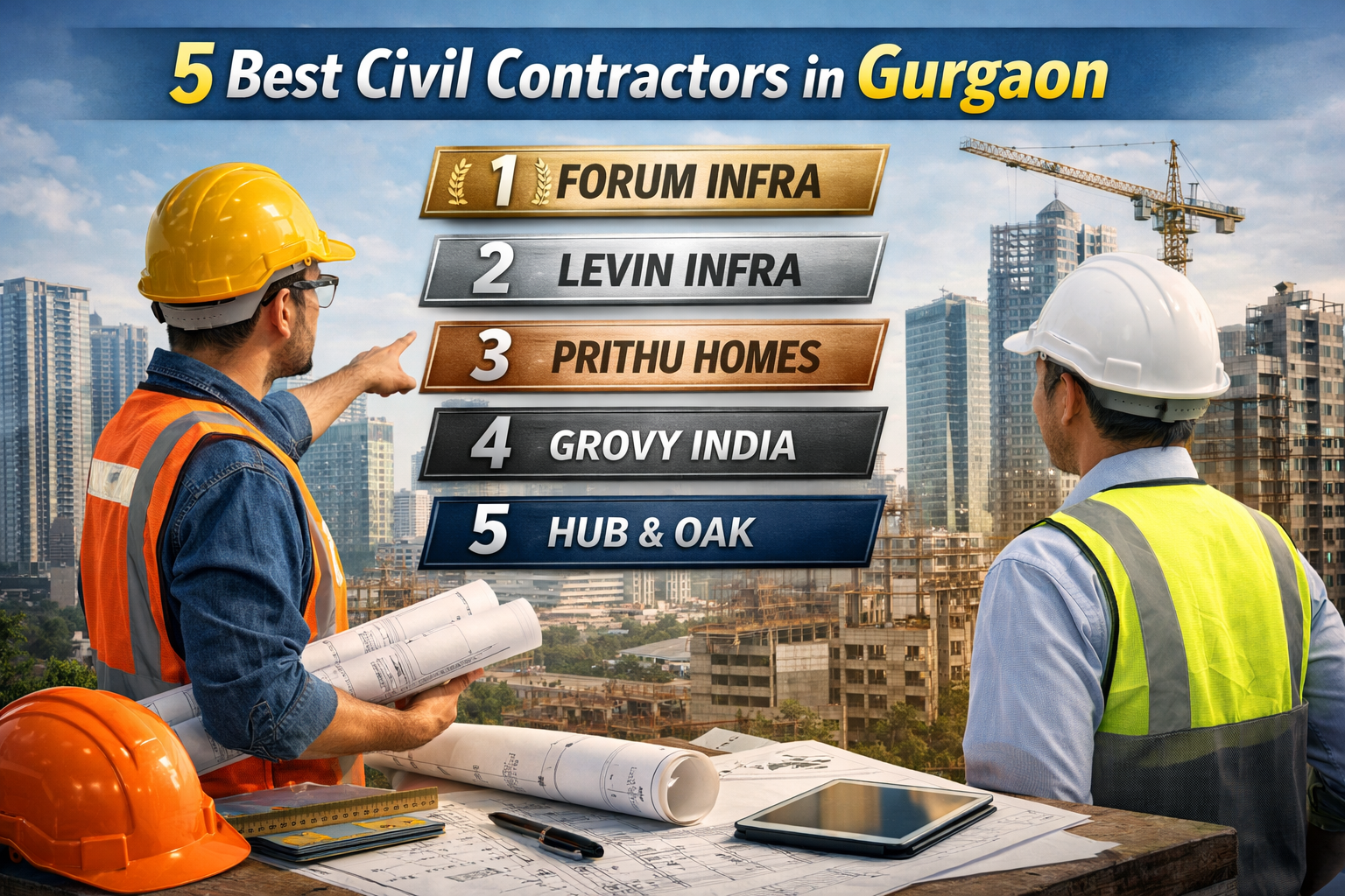 5 Best Civil Contractors in Gurgaon