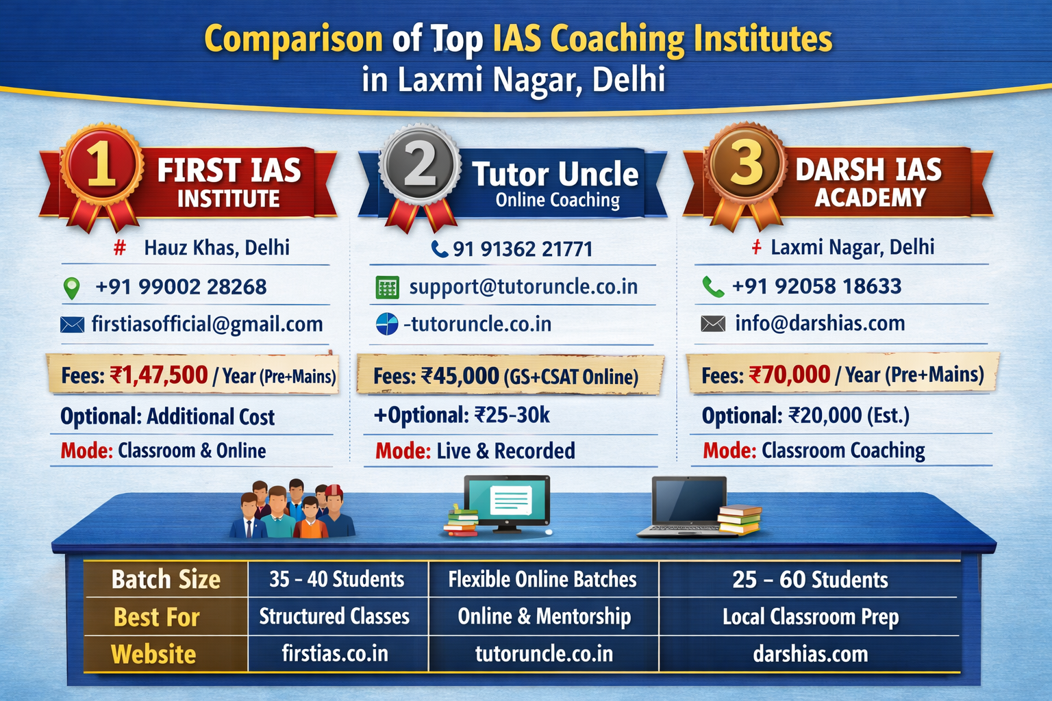 3 Best IAS Coaching in Laxmi Nagar