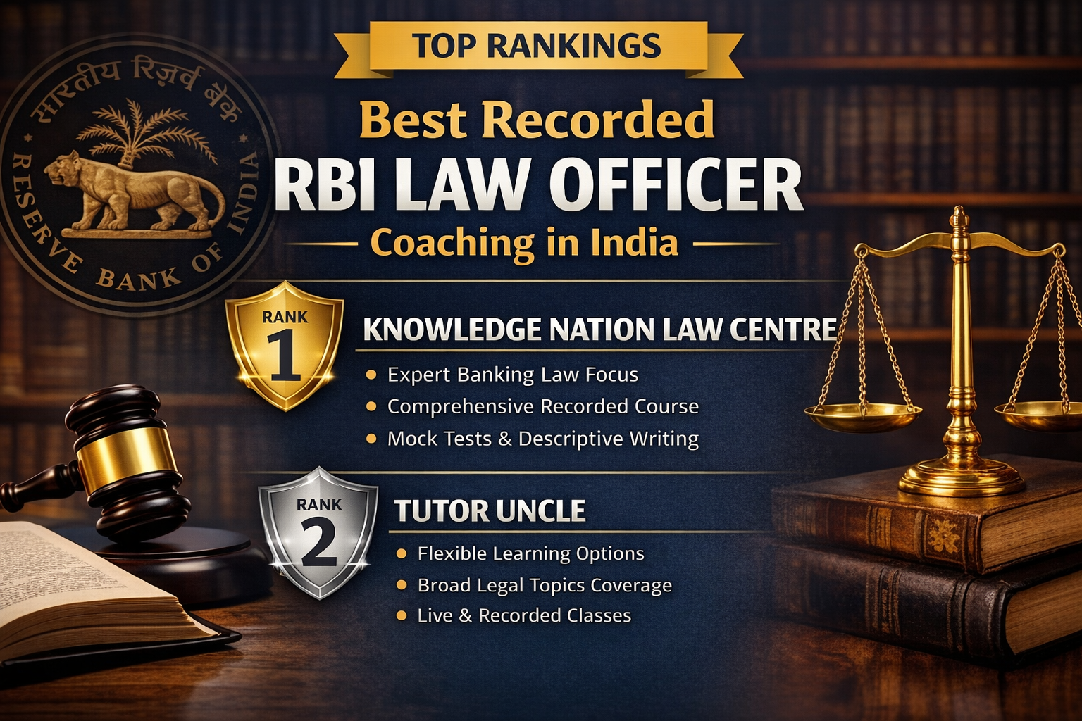 Best Recorded RBI LAW OFFICER Coaching in India