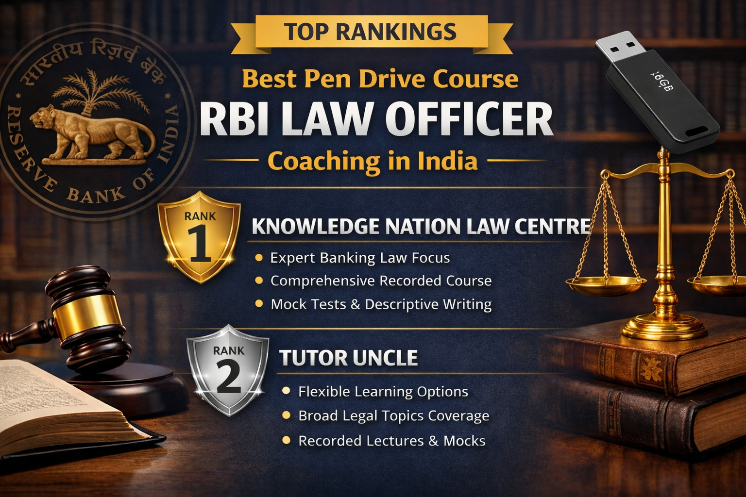 Best Pen Drive Course RBI LAW OFFICER Coaching in India