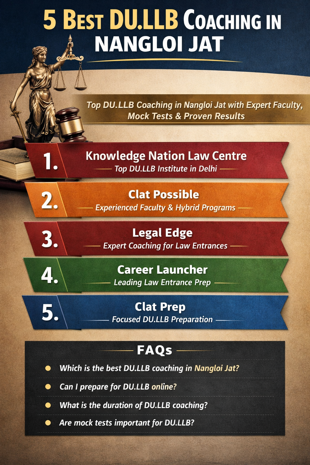 5 Best DU.LLB Coaching in NANGLOI JAT