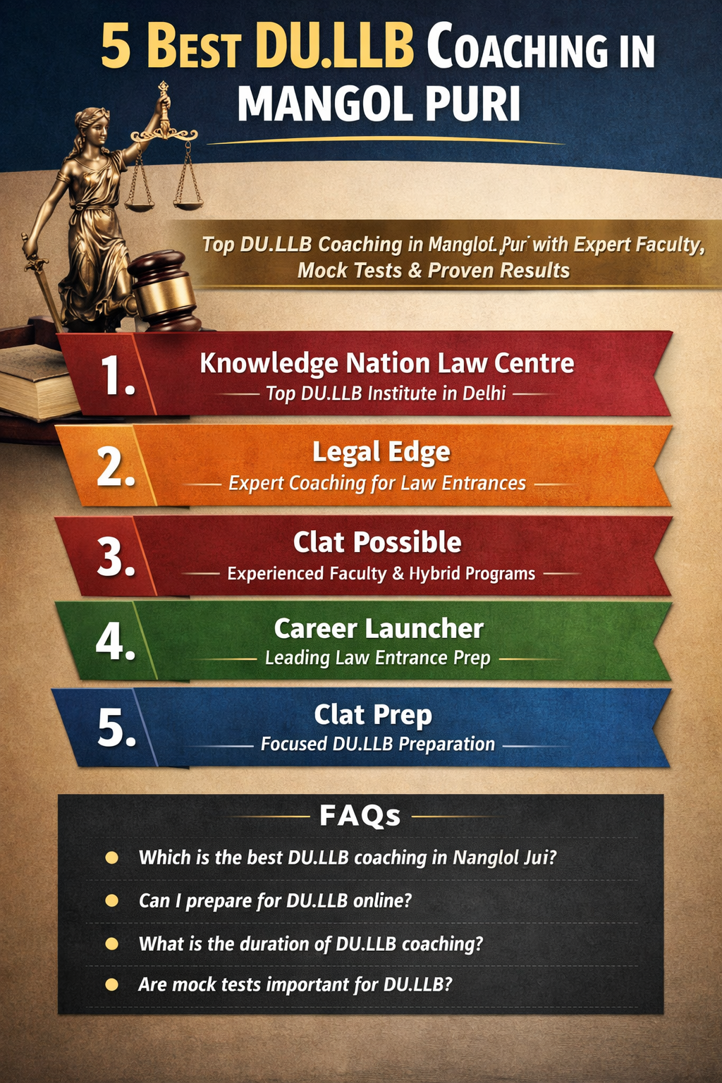 5 Best DU.LLB Coaching in MANGOL PURI