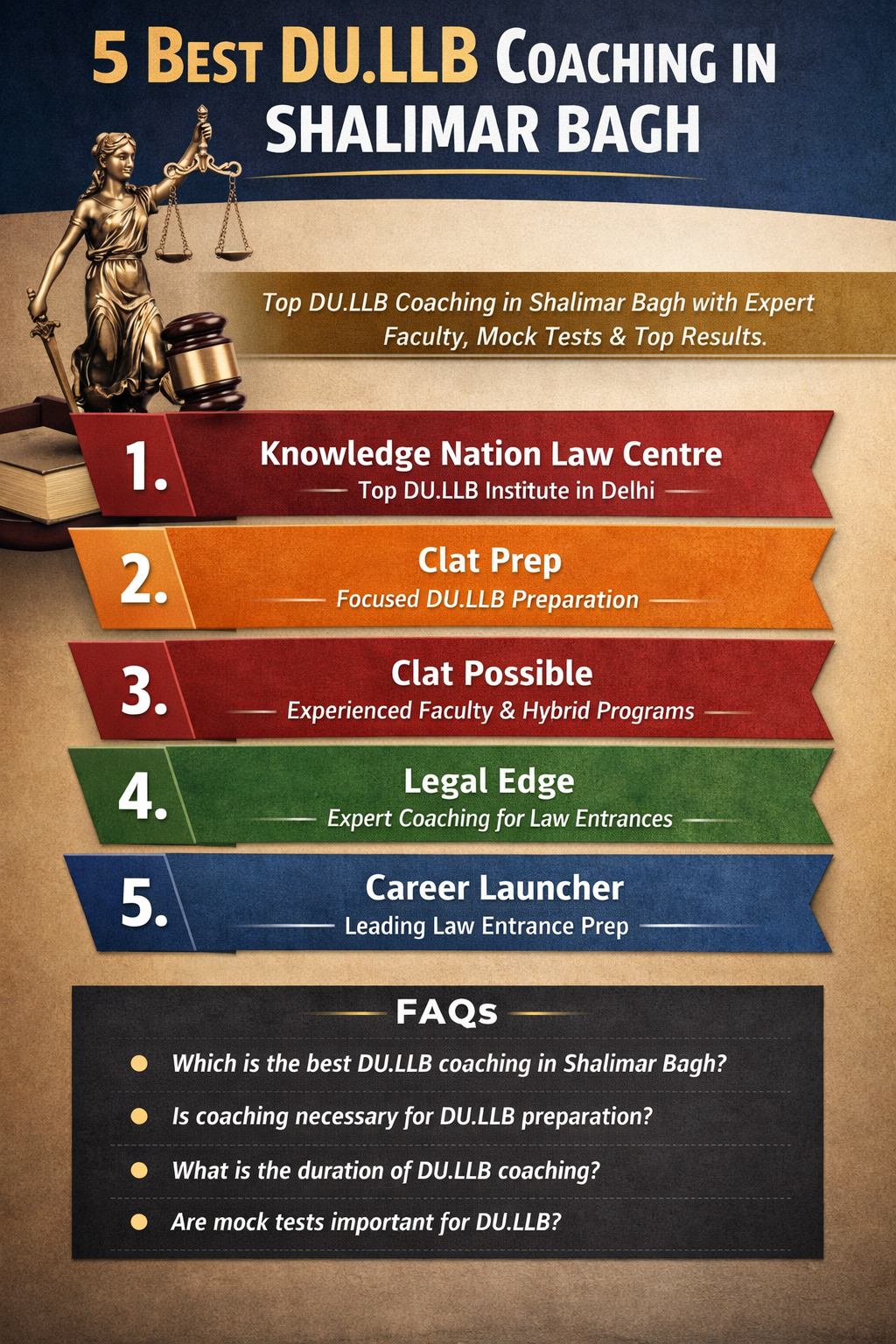 5 Best DU.LLB Coaching in SHALIMAR BAGH