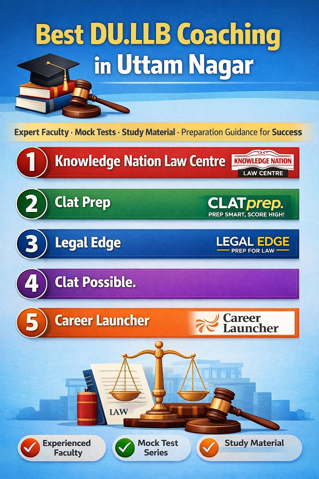 5 Best DU.LLB Coaching in UTTAM NAGAR