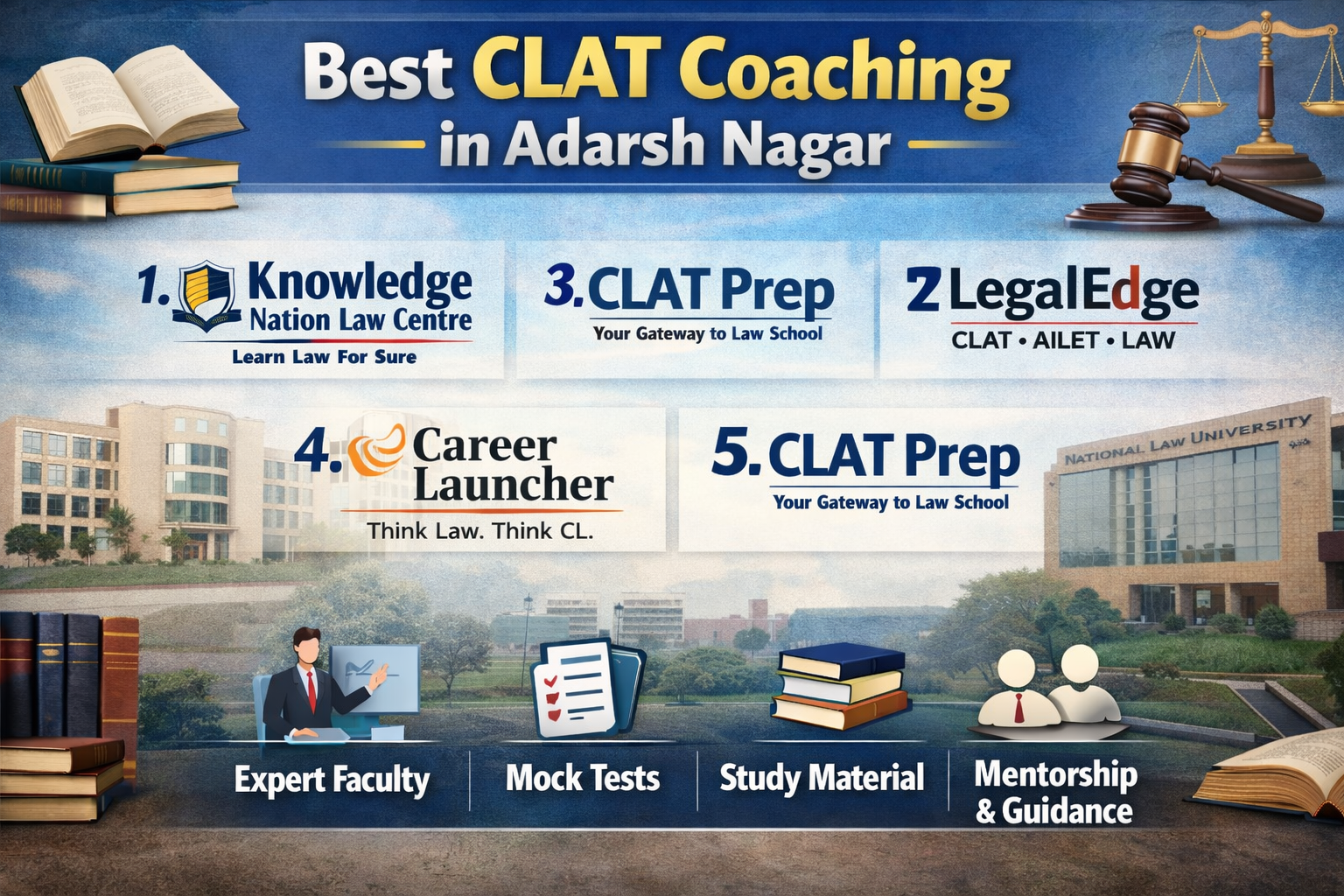 5 Best CLAT Coaching in ADARSH NAGAR