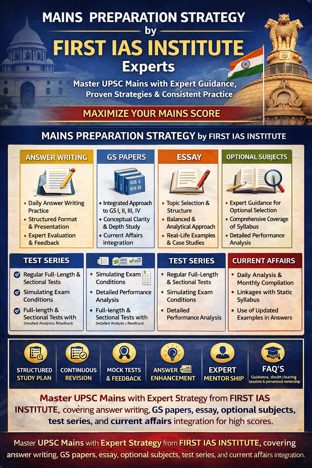 Mains Preparation Strategy by FIRST IAS INSTITUTE Experts